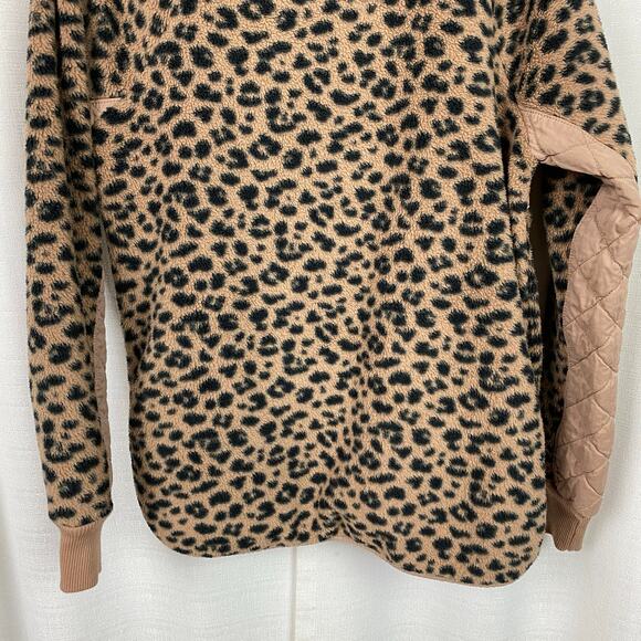 Abercrombie&Fitch Brown Leopard Print Sherpa Pullover Sz.S - Picture 12 of 14